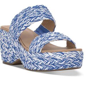 NEW ON-34TH Women's 12 Braided Raffia Platform Sandals  Dual Straps